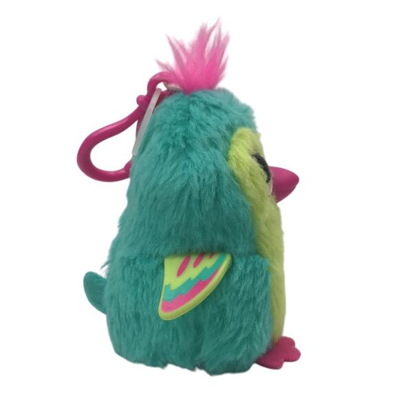 Hatchimals Bird Plush 3'' Keychain Backpack Clip Stuffed Animal Teal Green Pink - Picture 4 of 8